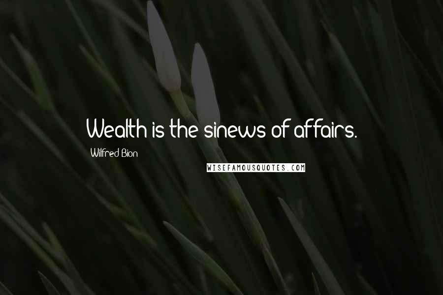 Wilfred Bion Quotes: Wealth is the sinews of affairs.