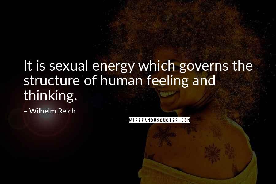 Wilhelm Reich Quotes: It is sexual energy which governs the structure of human feeling and thinking.