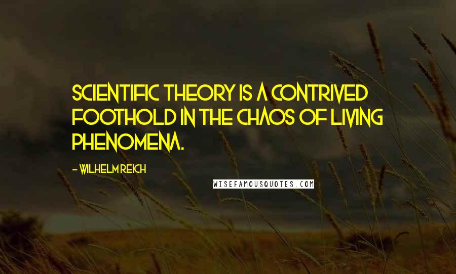 Wilhelm Reich Quotes: Scientific theory is a contrived foothold in the chaos of living phenomena.