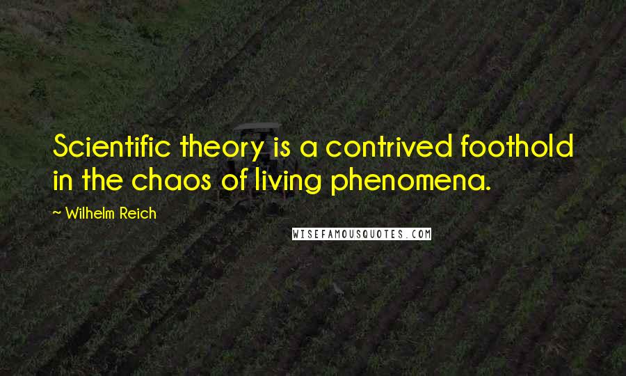 Wilhelm Reich Quotes: Scientific theory is a contrived foothold in the chaos of living phenomena.