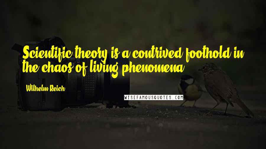 Wilhelm Reich Quotes: Scientific theory is a contrived foothold in the chaos of living phenomena.