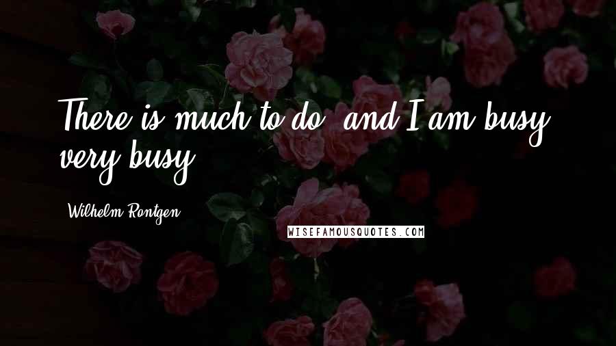 Wilhelm Rontgen Quotes: There is much to do, and I am busy, very busy.