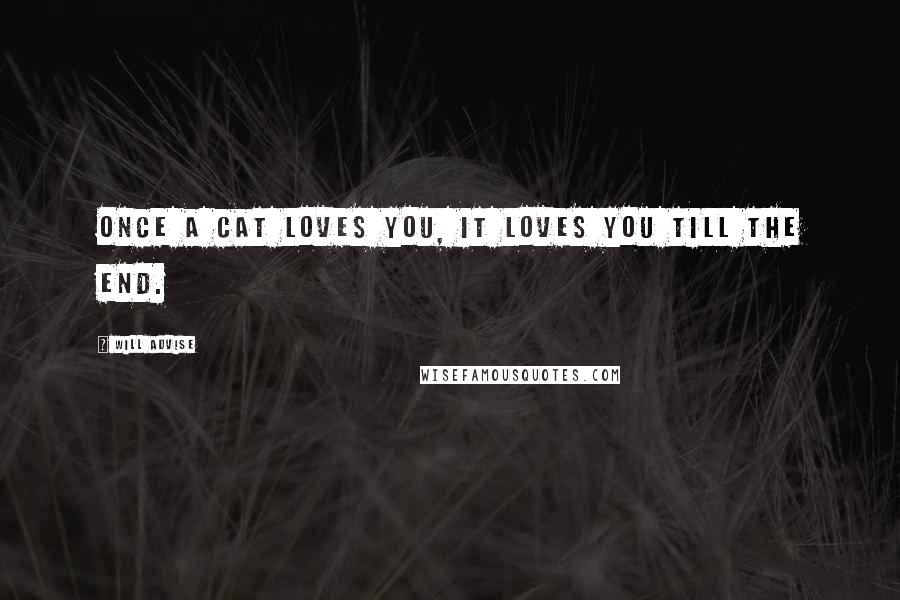 Will Advise Quotes: Once a cat loves you, it loves you till the end.