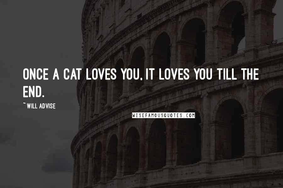 Will Advise Quotes: Once a cat loves you, it loves you till the end.