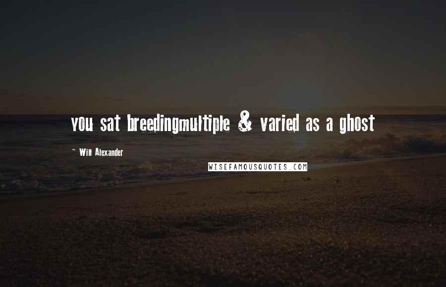 Will Alexander Quotes: you sat breedingmultiple & varied as a ghost