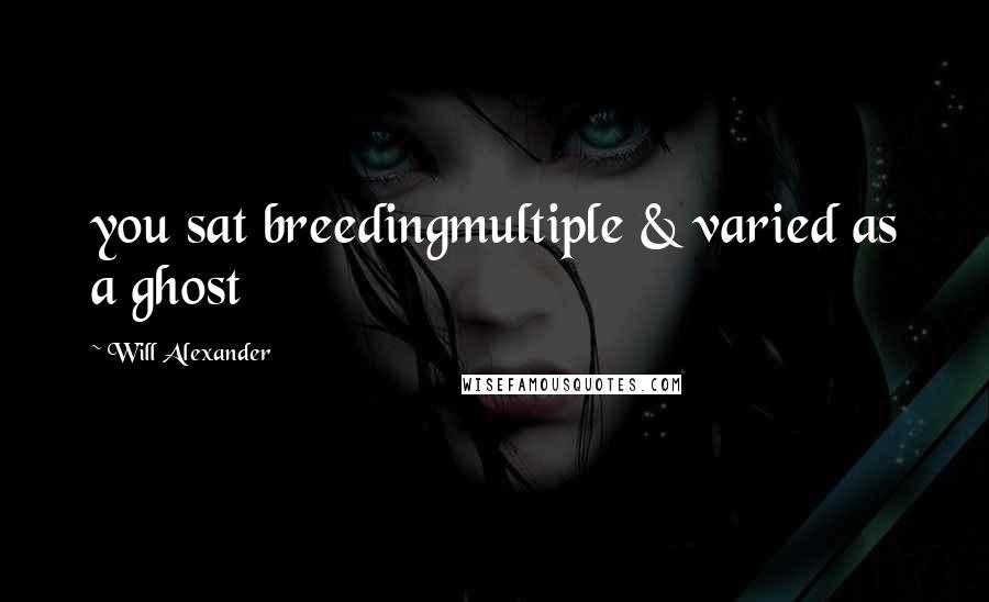 Will Alexander Quotes: you sat breedingmultiple & varied as a ghost