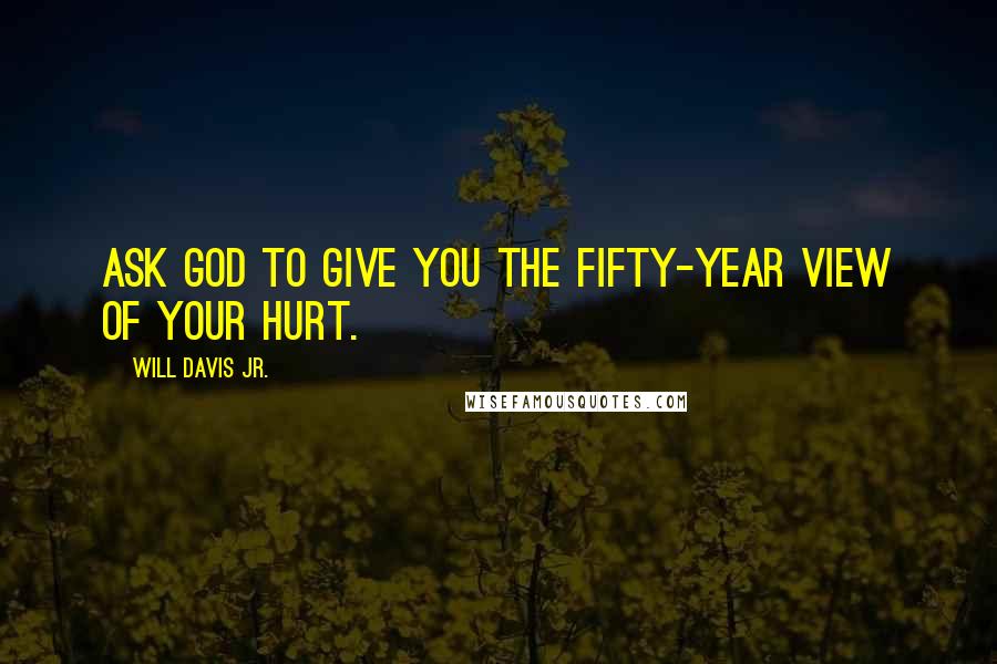 Will Davis Jr. Quotes: Ask God to give you the fifty-year view of your hurt.