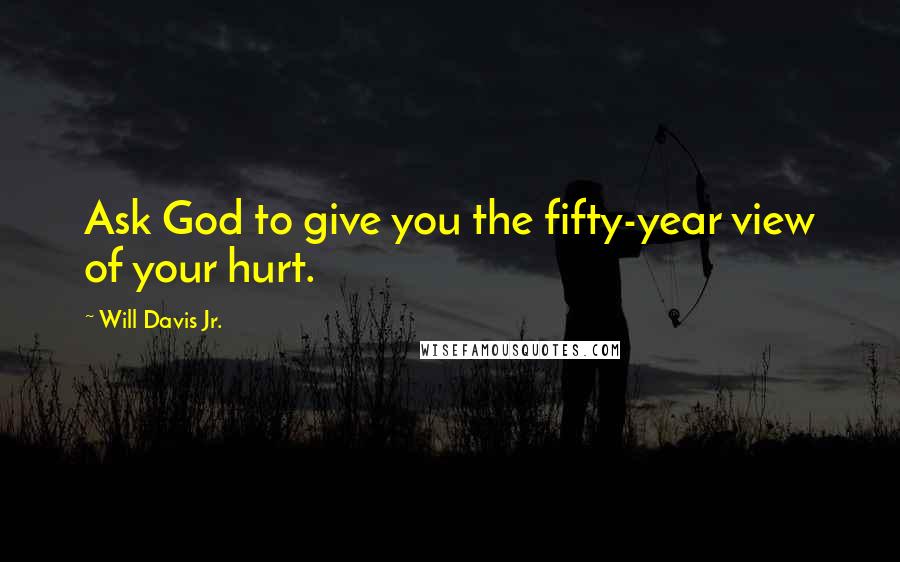 Will Davis Jr. Quotes: Ask God to give you the fifty-year view of your hurt.