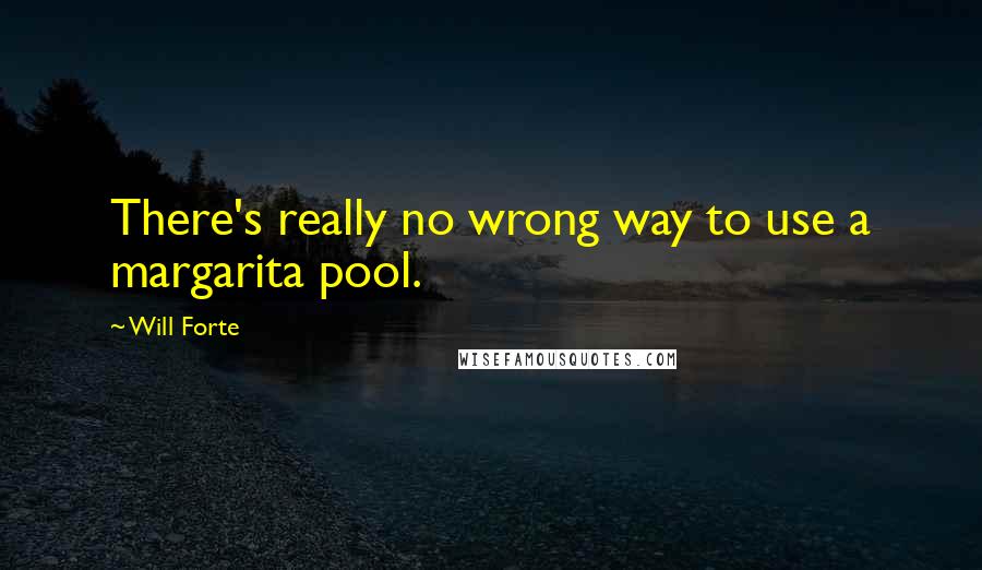 Will Forte Quotes: There's really no wrong way to use a margarita pool.