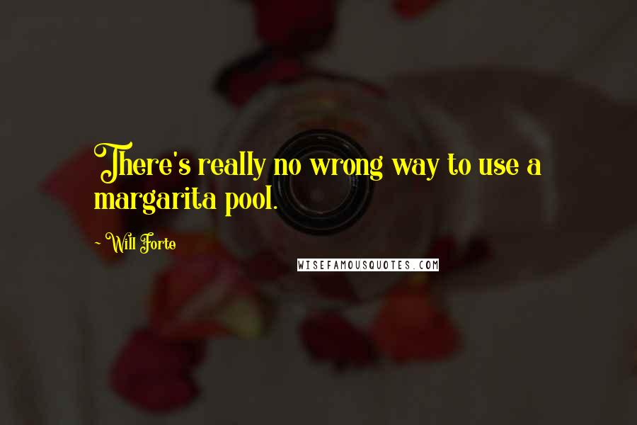 Will Forte Quotes: There's really no wrong way to use a margarita pool.