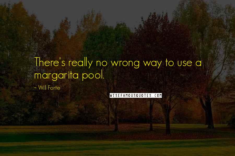 Will Forte Quotes: There's really no wrong way to use a margarita pool.