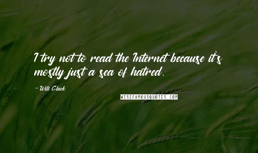 Will Gluck Quotes: I try not to read the Internet because it's mostly just a sea of hatred.