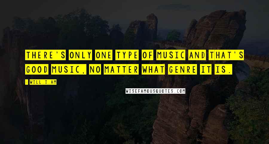 Will.i.am Quotes: There's only one type of music and that's good music, no matter what genre it is.