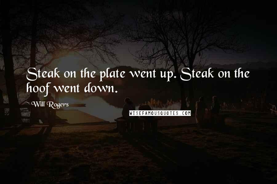 Will Rogers Quotes: Steak on the plate went up. Steak on the hoof went down.