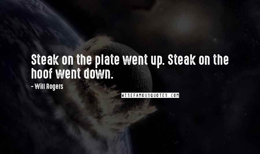 Will Rogers Quotes: Steak on the plate went up. Steak on the hoof went down.