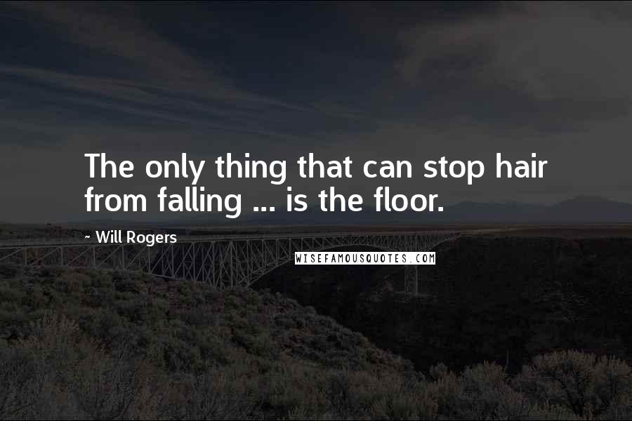 Will Rogers Quotes: The only thing that can stop hair from falling ... is the floor.