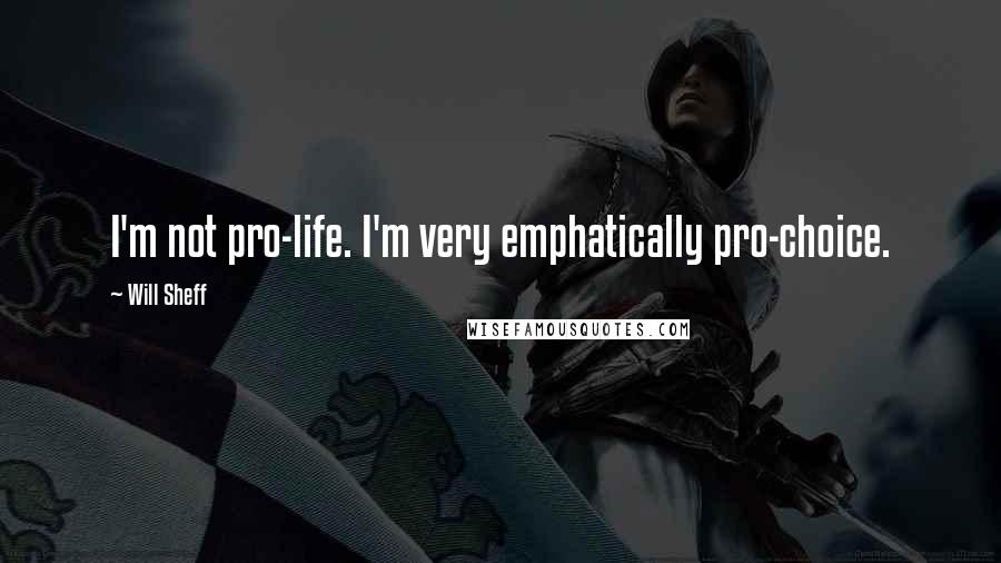 Will Sheff Quotes: I'm not pro-life. I'm very emphatically pro-choice.