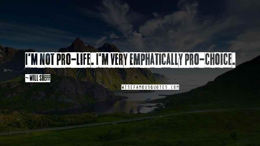 Will Sheff Quotes: I'm not pro-life. I'm very emphatically pro-choice.