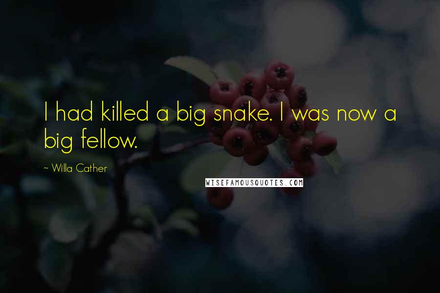 Willa Cather Quotes: I had killed a big snake. I was now a big fellow.