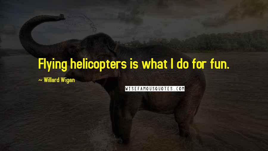 Willard Wigan Quotes: Flying helicopters is what I do for fun.