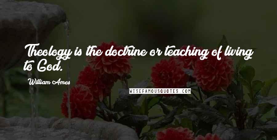 William Ames Quotes: Theology is the doctrine or teaching of living to God.