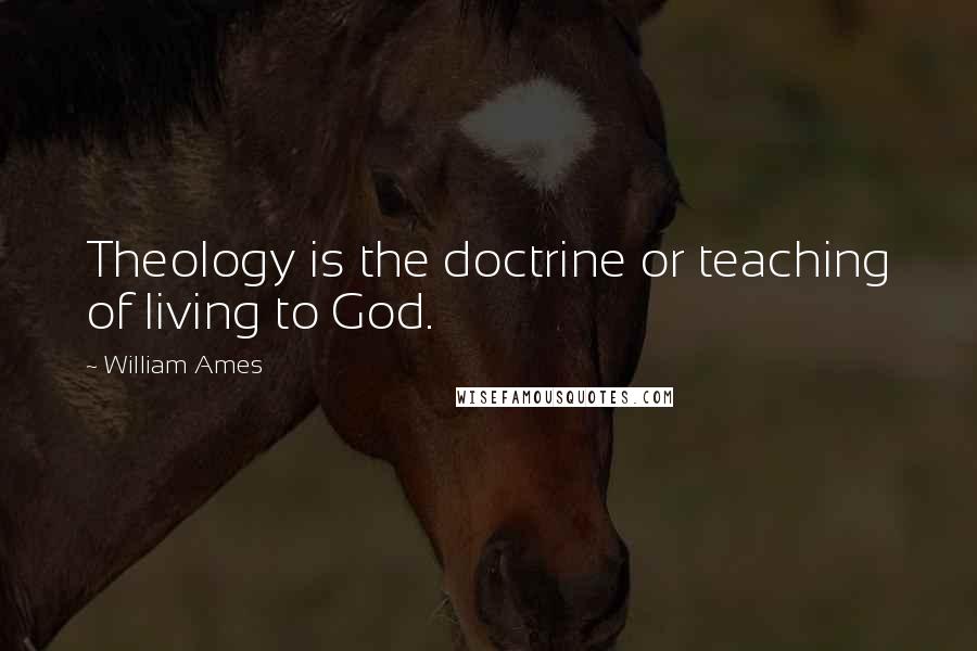 William Ames Quotes: Theology is the doctrine or teaching of living to God.