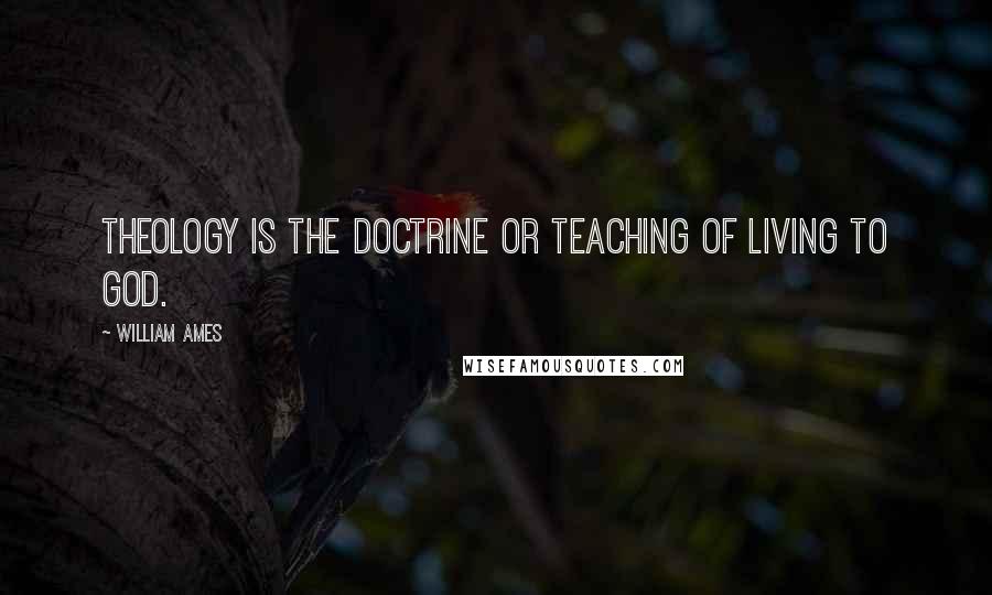 William Ames Quotes: Theology is the doctrine or teaching of living to God.