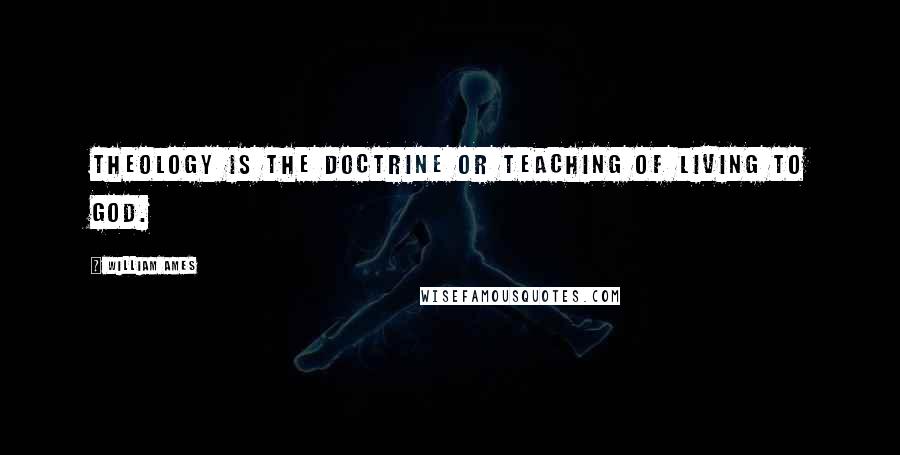 William Ames Quotes: Theology is the doctrine or teaching of living to God.