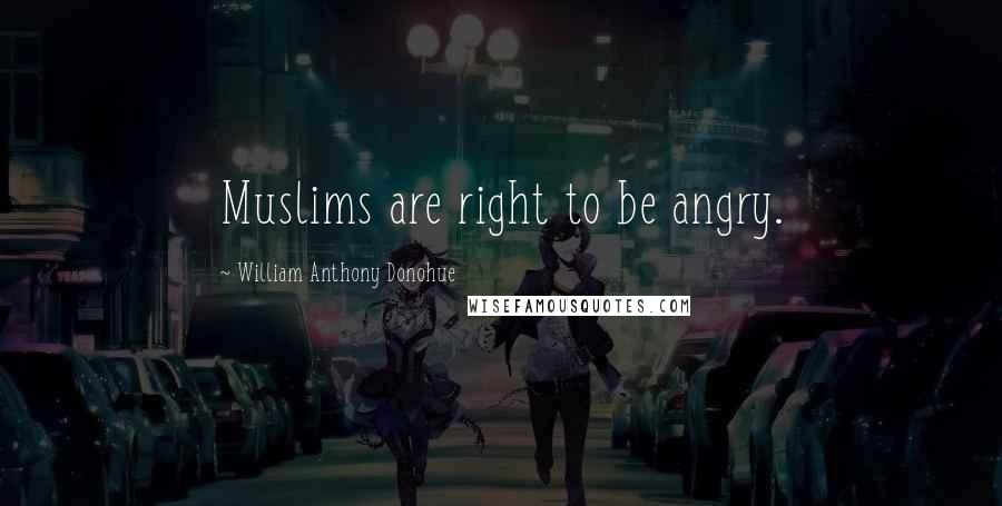 William Anthony Donohue Quotes: Muslims are right to be angry.