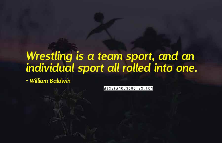 William Baldwin Quotes: Wrestling is a team sport, and an individual sport all rolled into one.