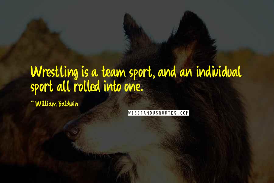 William Baldwin Quotes: Wrestling is a team sport, and an individual sport all rolled into one.