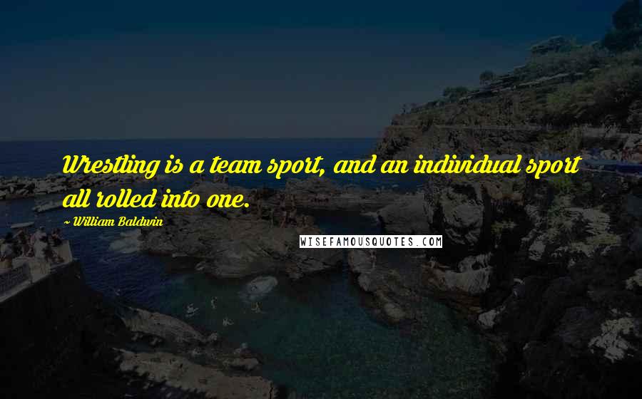 William Baldwin Quotes: Wrestling is a team sport, and an individual sport all rolled into one.