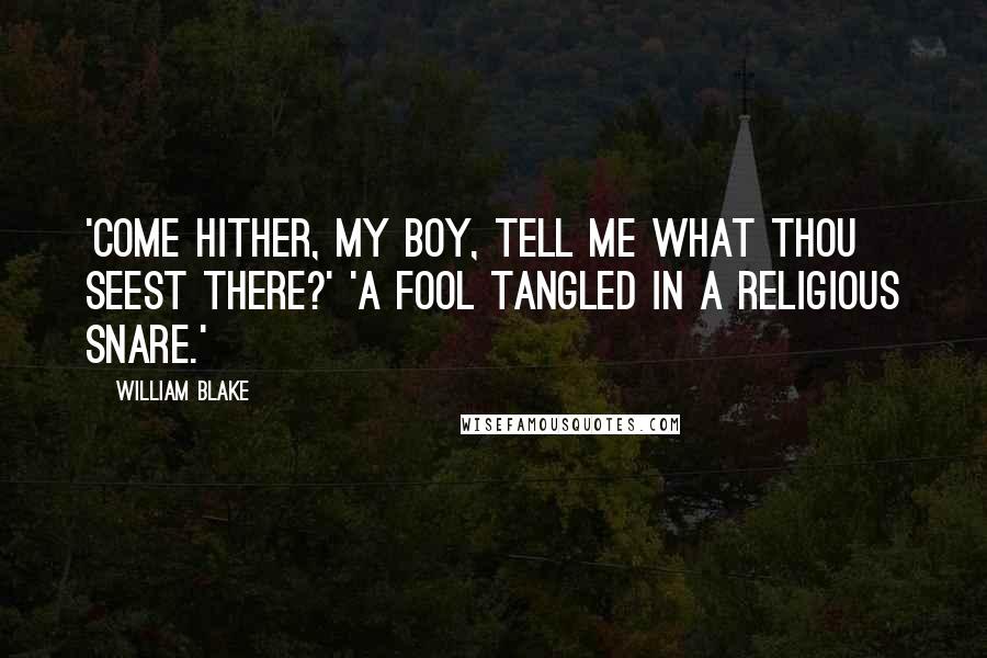 William Blake Quotes: 'Come hither, my boy, tell me what thou seest there?' 'A fool tangled in a religious snare.'