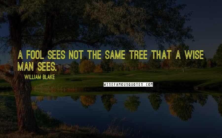 William Blake Quotes: A fool sees not the same tree that a wise man sees.