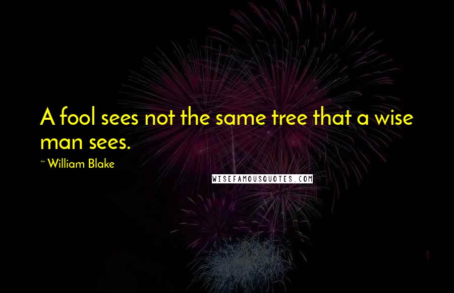 William Blake Quotes: A fool sees not the same tree that a wise man sees.