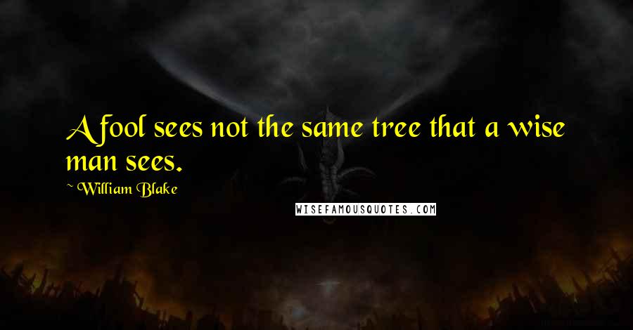 William Blake Quotes: A fool sees not the same tree that a wise man sees.