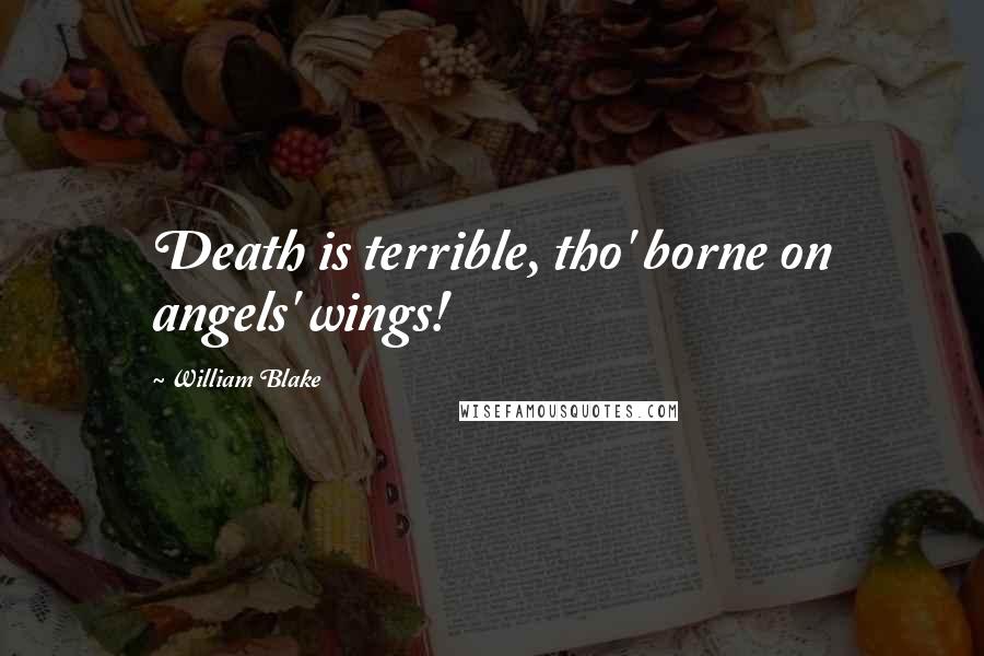 William Blake Quotes: Death is terrible, tho' borne on angels' wings!