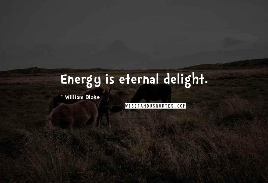 William Blake Quotes: Energy is eternal delight.