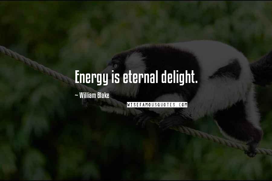 William Blake Quotes: Energy is eternal delight.