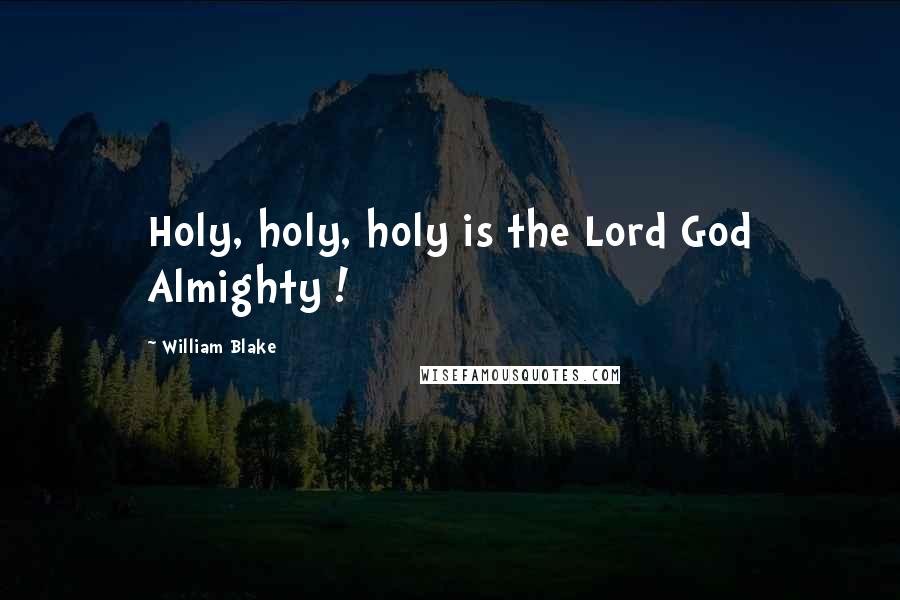 William Blake Quotes: Holy, holy, holy is the Lord God Almighty !