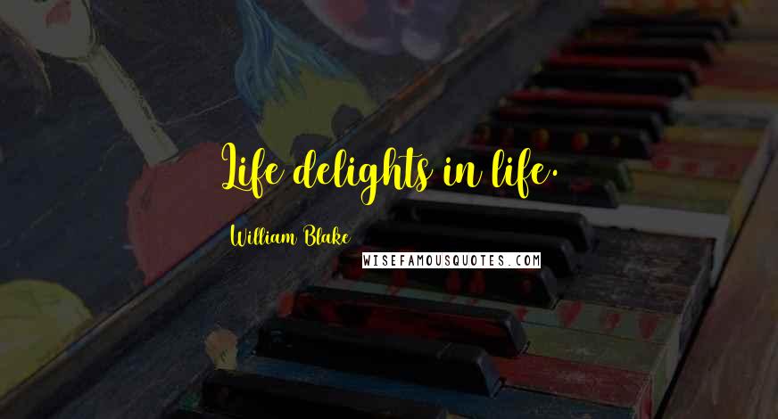 William Blake Quotes: Life delights in life.