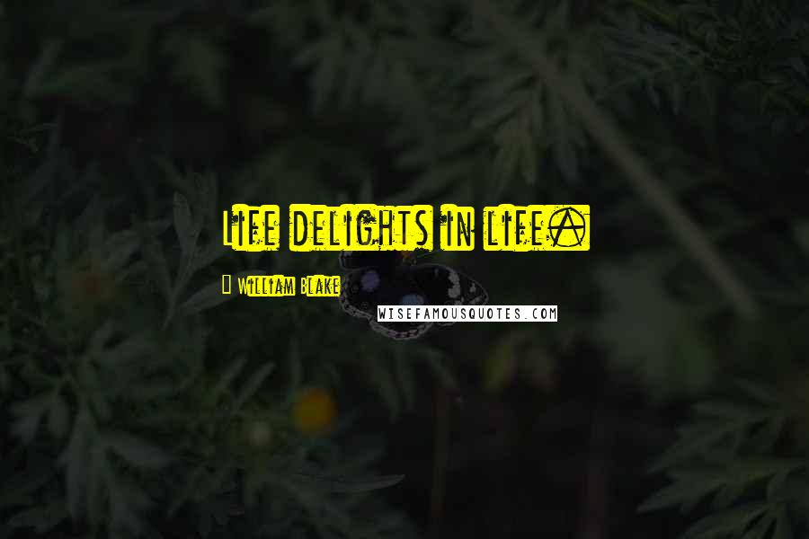 William Blake Quotes: Life delights in life.