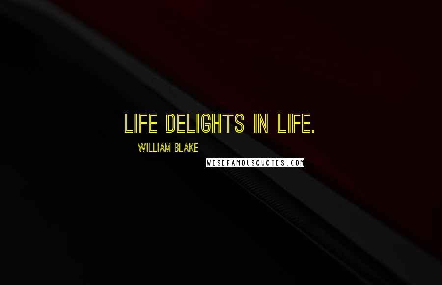 William Blake Quotes: Life delights in life.