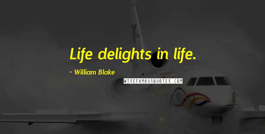 William Blake Quotes: Life delights in life.