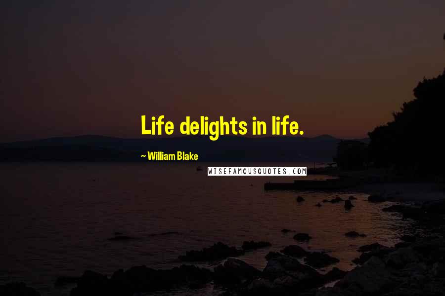 William Blake Quotes: Life delights in life.