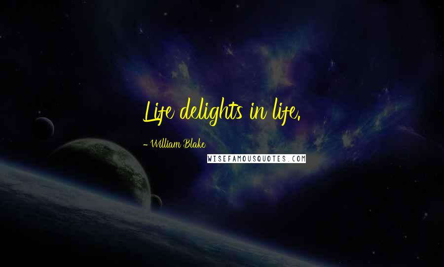 William Blake Quotes: Life delights in life.