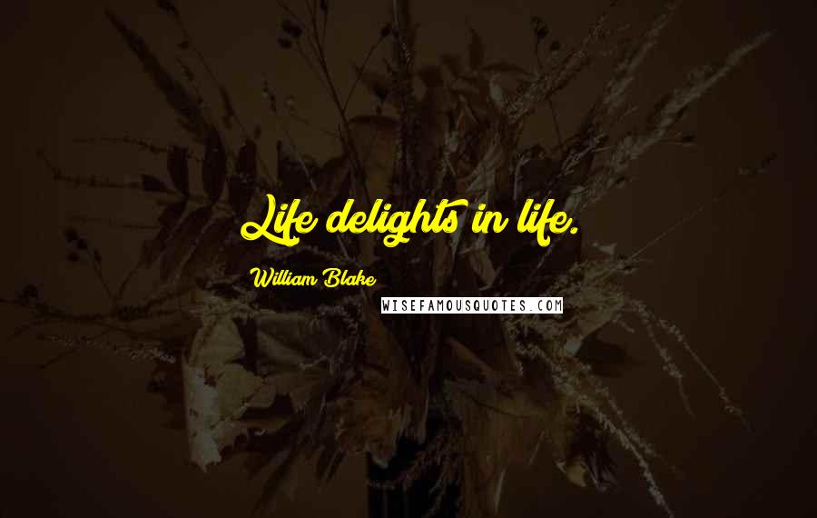 William Blake Quotes: Life delights in life.