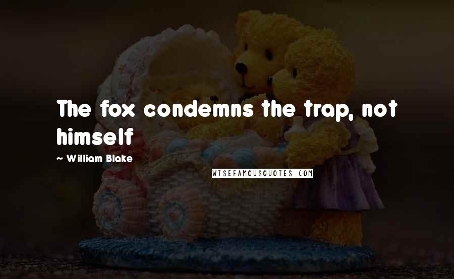 William Blake Quotes: The fox condemns the trap, not himself