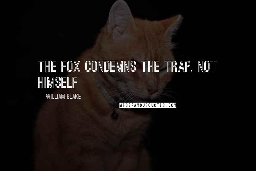 William Blake Quotes: The fox condemns the trap, not himself