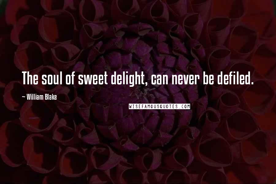William Blake Quotes: The soul of sweet delight, can never be defiled.